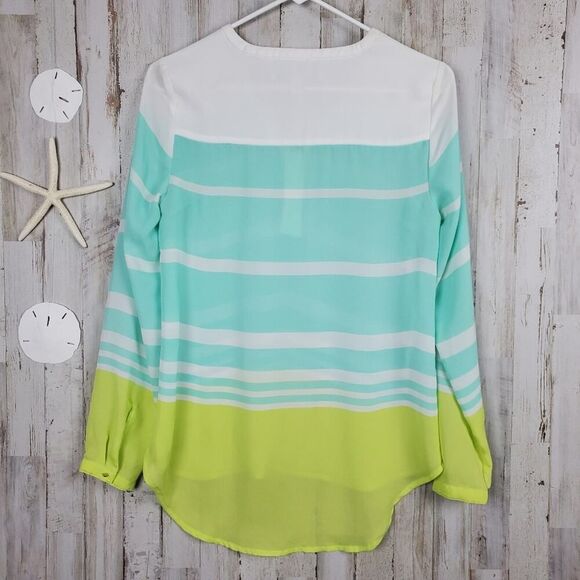 LC Lauren Conrad Striped Blouse Size Small - Picture 7 of 10